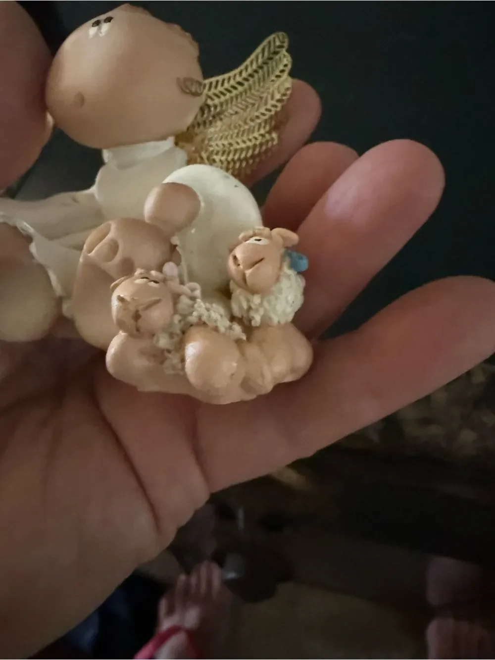 Angel Cheeks Kirk's Kritters with Sheep Figurine By Russ